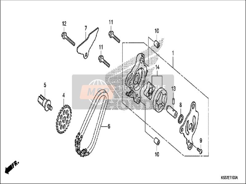 Honda SH300A 2019 La pompe à huile pour un 2019 Honda SH300A